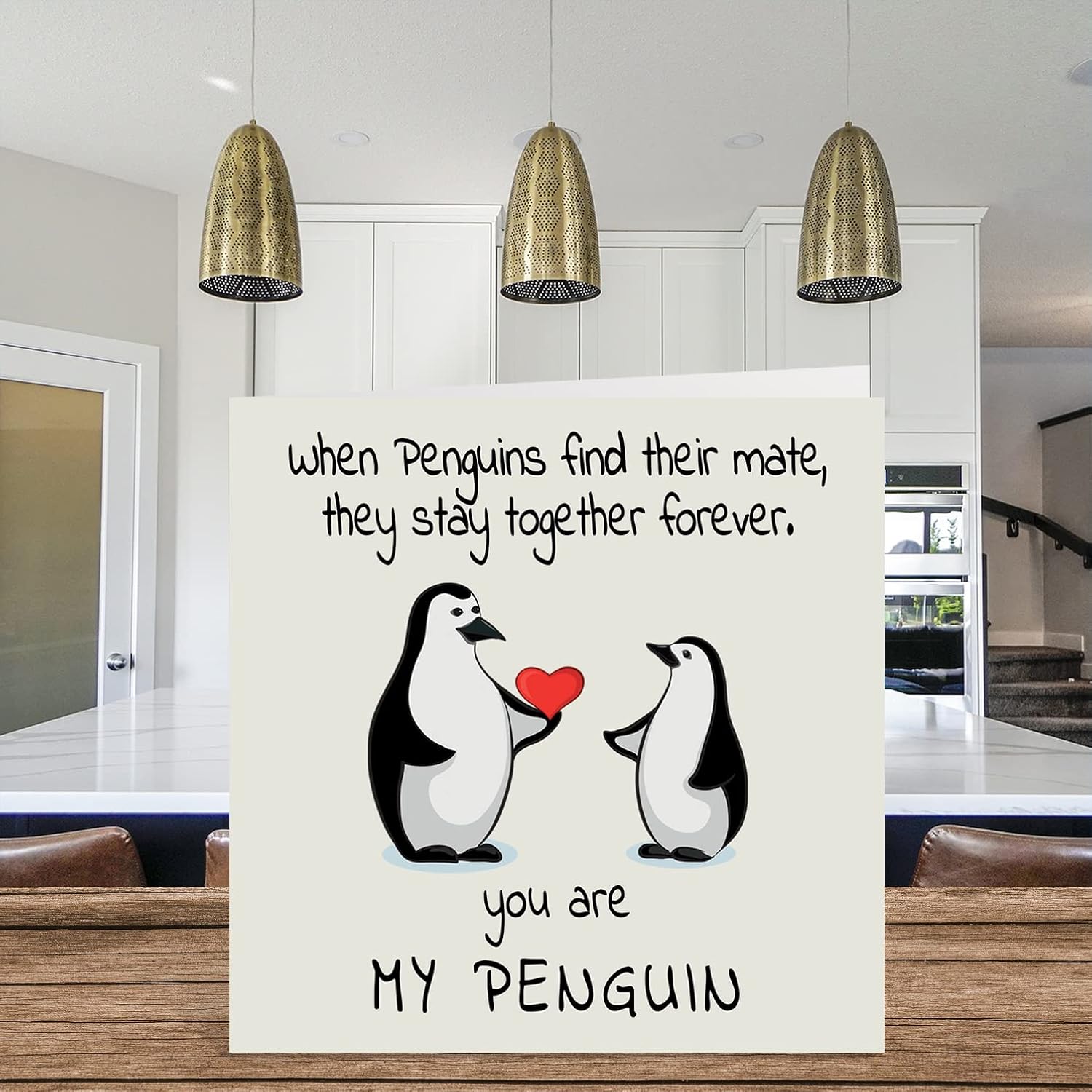 Romantic Valentines Card - You Are My Penguin - Cute Greeting Card For Wife/Husband, Boyfriend/Girlfriend, Partner, Or Fiance - For Anniversary, Wedding Or Birthday - 5.7" X 5.7" W/Envelope
