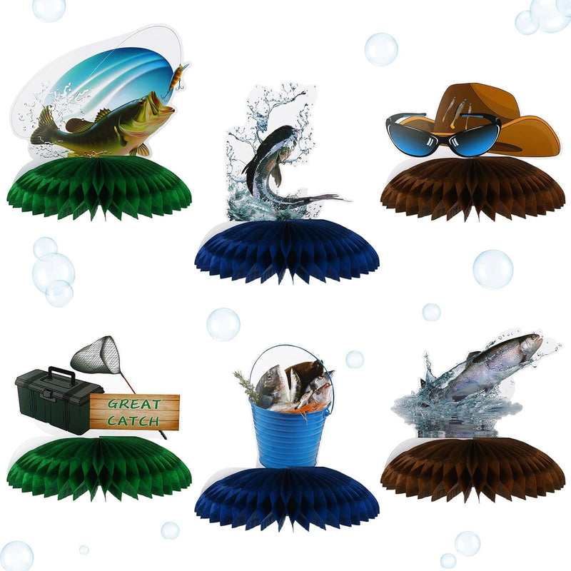 6 Pcs Gone Fishing Party Centerpiece Fishing Table Decor Fishing Birth