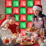 Metallic Red And Green Square Foil Balloons Wall - 19 Inches Square Balloons Tunnel Arch Garland Kit For Christmas Party Decorations, Birthday Balloon Party Decorations