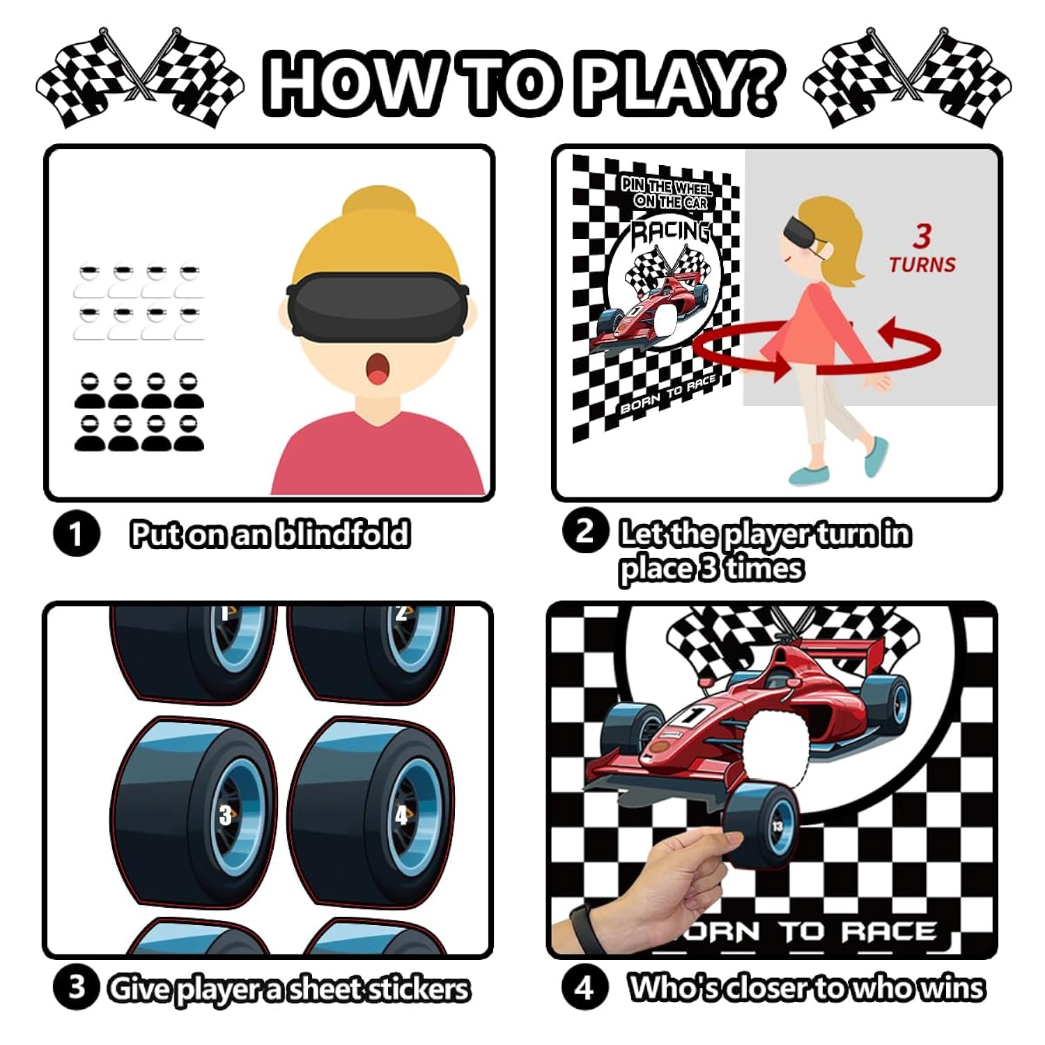 Racing Car Party Games, Pin The Wheel On The Cars Game For Monster Truck Wheels Car Speed Birthday Party Decorations Supplies