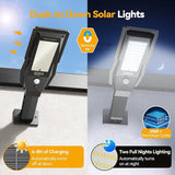 2 Pack Solar Street Lights IP66 Waterproof Motion Sensor Remote Dusk to Dawn Security Lights