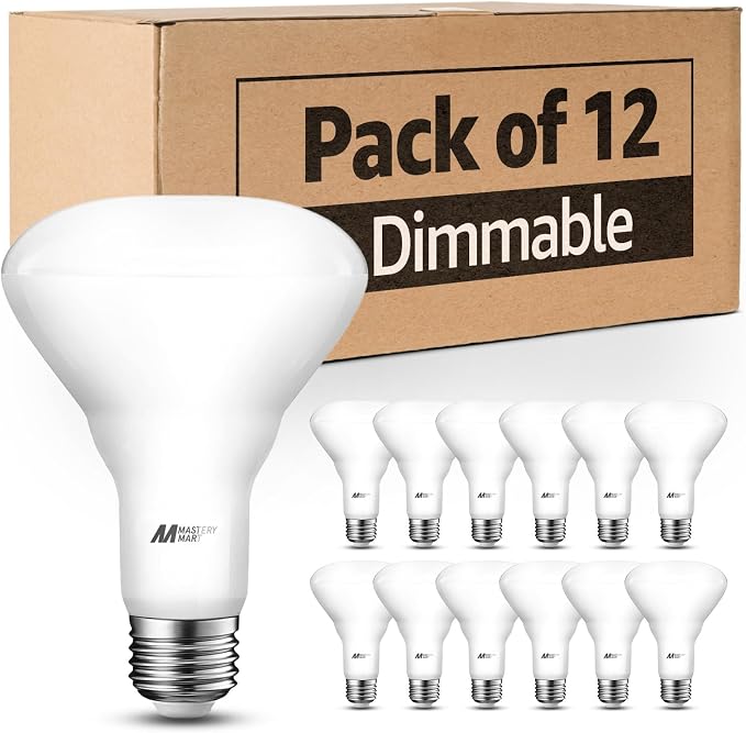 BR30 LED Light Bulbs 12 Pack E26 65W Equivalent Dimmable 4000K Cool White Recessed Flood Lights