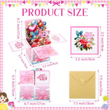 3 Pcs Pop Up Mother'S Day Cards 3D Flowers Heart Shaped Pop Up Card Happy Mother'S Day Gifts With Envelope For Kids Children Family Friends Gift