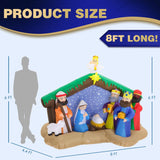 8 Ft Christmas Inflatables Nativity Scene Outdoor Decorations, Christmas Blow Up Yard Decorations Nativity Sets For Gard