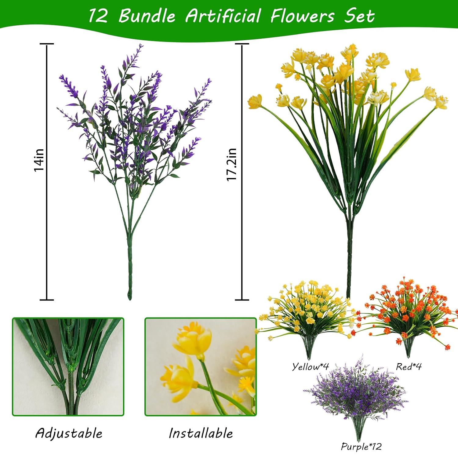 20 Bundles Outdoor Artificial Flowers, Uv Resistant Fake Boxwood Plants Faux Outdoor Plastic Flowers Greenery Shrubs Plants For Spring Indoor Outside Hanging Plants Garden Home Wedding Decor