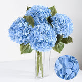 4Pcs Real Touch Hydrangea Artificial Flowers, 22.5'' Blue Full Latex Faux Hydrangea Flowers For Home Floral Arrangements Wedding Bouquets Kitchen Table Centerpiece Decorations