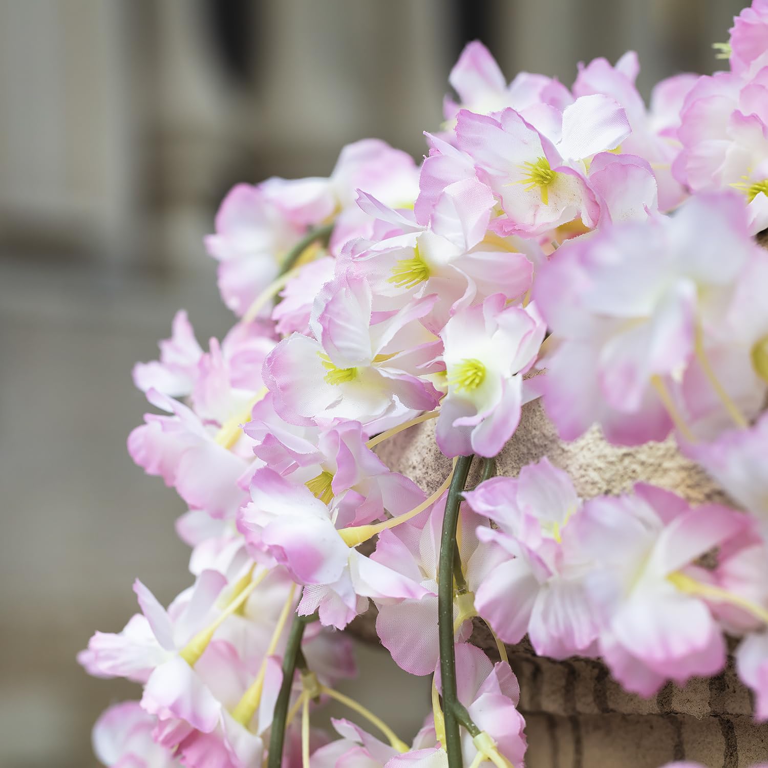 2 Pack /70Inch/5.9Ft Artificial Cherry Blossom For Hanging Vines Silk Flower Garland For Wedding Party Pink Wall Decor Japanese Decoration Light Pink (Smaill Size)