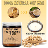 Smells Like You'Re Moving Nyc Candle - New York City Housewarming Gift - Lavender Fragrance - 8Oz Soy Wax Candle