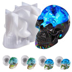 Resin Molds Silicone, 1 Pc Large Silicone Skull Epoxy Molds With 4 Pcs Small Skeleton Epoxy Resin Molds For Resin Casting Art Crafts, Candle Making, Home Decor, Pendants, Keychains