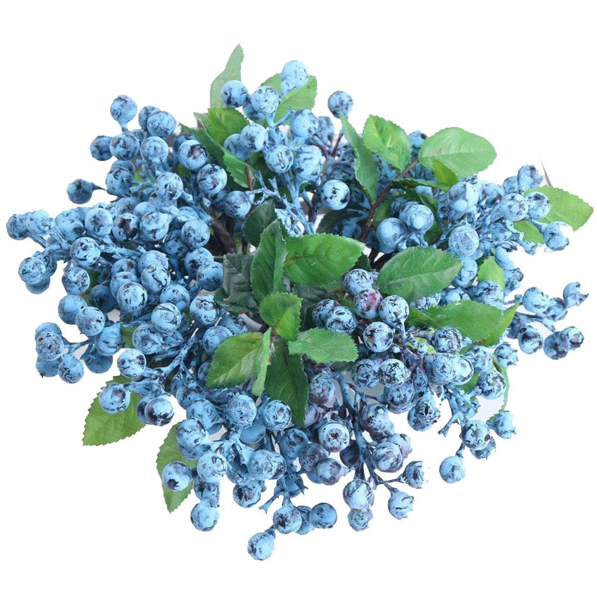 6 Pcs Artificial Blueberries Fake Blue Berries Fruit Blueberry Artificial Flowers Plant For Home Wedding Office Party Decor, 9.1 Inches