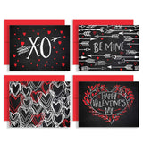 Valentines Day Card Set - Set Of 8 Chalk Art Blank Valentines Day Cards With Envelopes - Assorted Valentine Cards Great For Adults - Valentines Note Cards - Made In The Usa