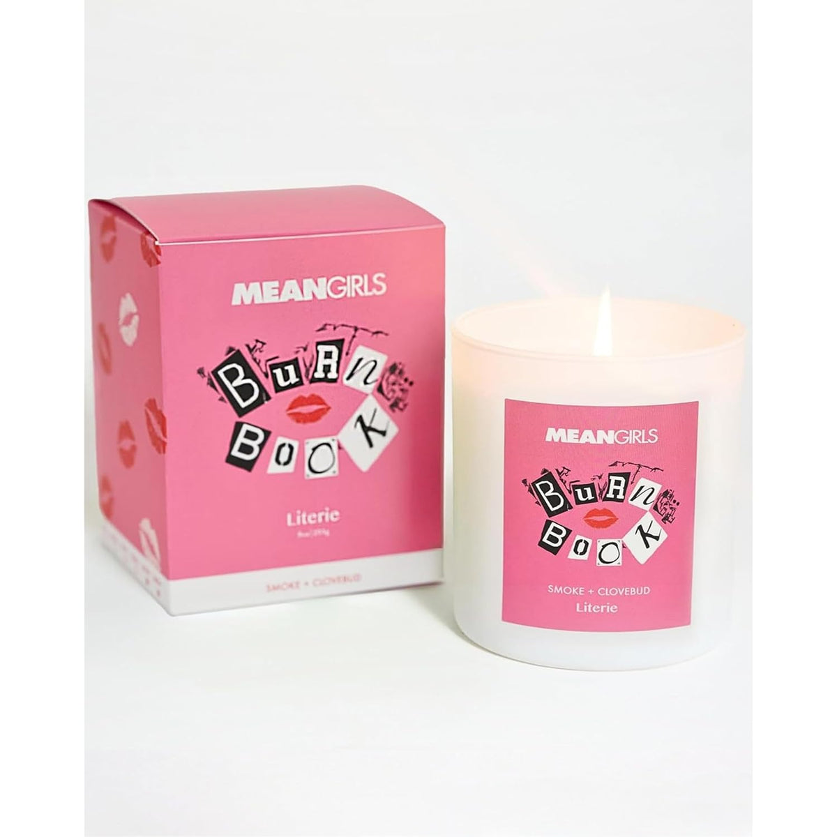 Mean Girls Inspired Scented Candle: Burn Book - Smoke + Clovebud Scented, 9Oz, 50 Hour Burn, Vegan Soy & Coconut Blend Candle For Home Decor, Gift For Women & Men