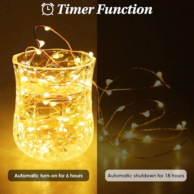 4 Pack Battery Operated Fairy Lights 80FT 240 LED Warm White String Lights with Remote Timer 8 Modes Waterproof for Bedroom Wedding Decor