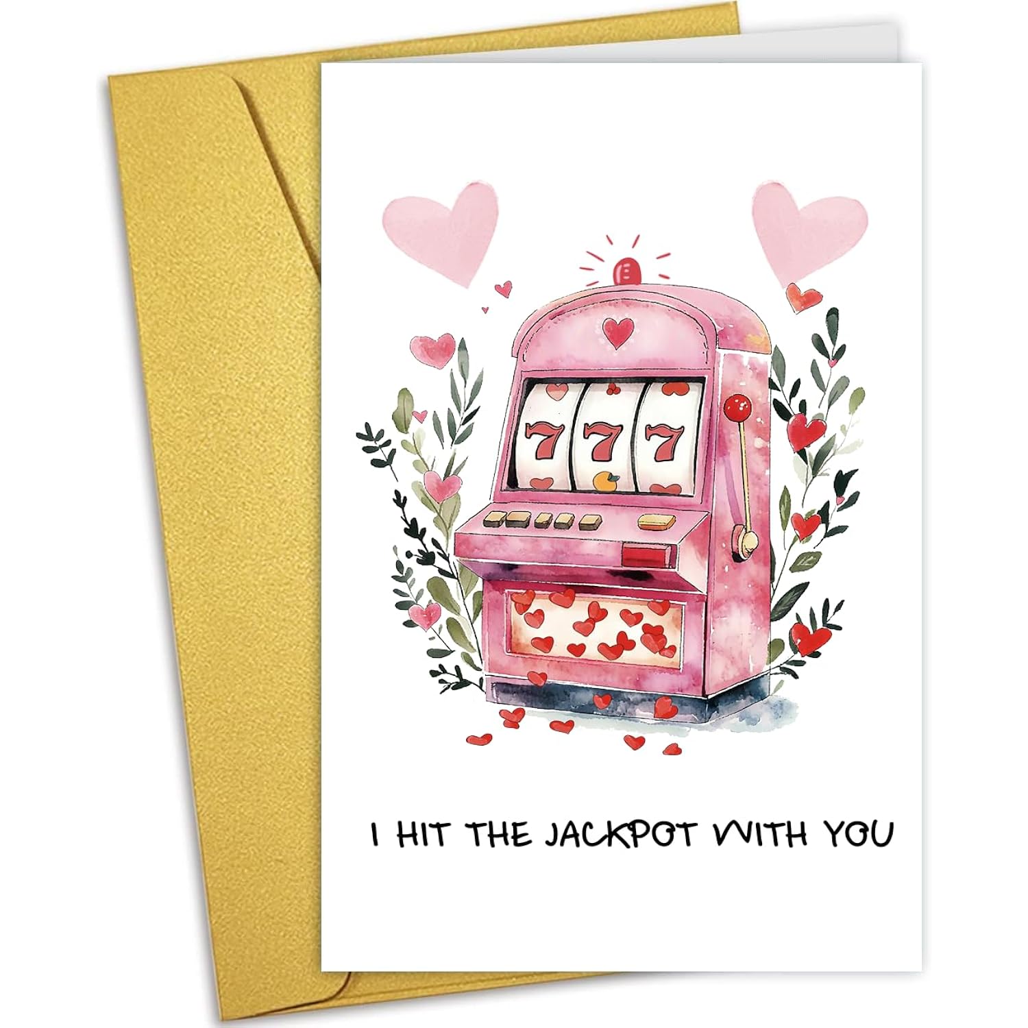Cute Jackpot Valentines Day Card For Him Her, Romantic Valentine'S Day & Wedding Anniversary Card Gift For Husband Wife Boyfriend Girlfriend Partner, Lovely I Love You Gift For Couple Spouse