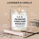 6 Year Anniversary Candle For Him, Her - 6Th Anniversary Iron Gifts For Women, Men, Wife, Husband - 6 Year Wedding Anniv. Gifts For Couple - 6 Years Of Marriage Presents