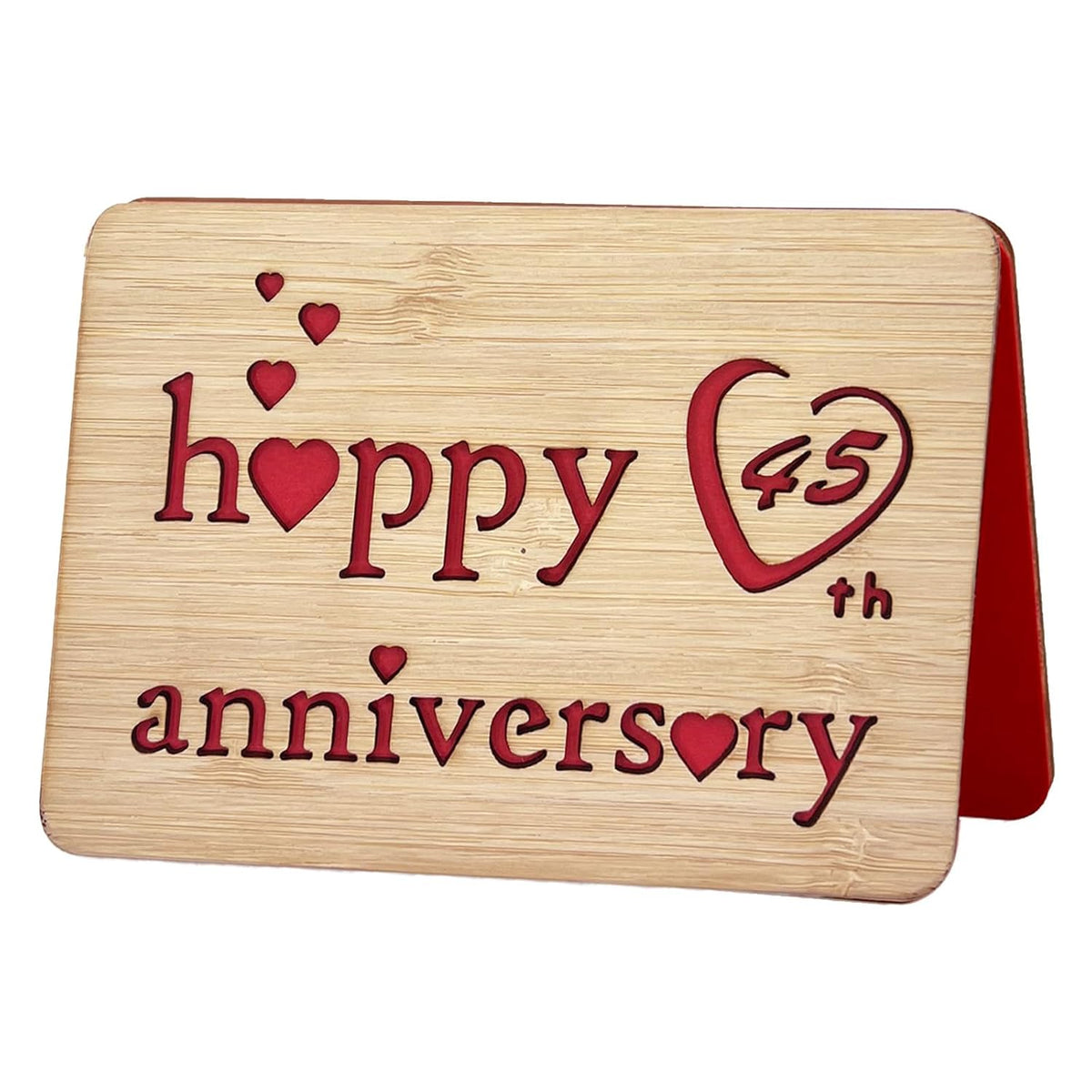 Wooden 45Th Anniversary Card,Handmade Wedding Anniversary Greeting Cards,45Th Anniversary Card For Her,Him,Husband,Wife