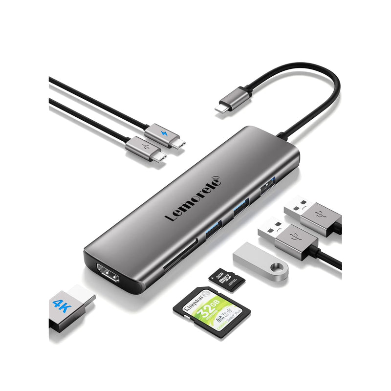 8-In-1 Usb C Hub Multiport Adapter, Usb-C Hub With 4K Hdmi Output, 100W Power