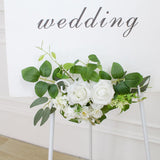 Wedding Arch Flowers Faux Flowers Set Of 2 Flower Garland For Wedding Decorations For Reception And Wedding Welcome Sign (New White)