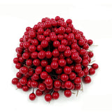 Artificial Holly Berries, 10 Mm Fake Berries Decor On Wire For Christmas Tree Decorations Flower Wreath Diy Craft Use 300 Pieces (Red)