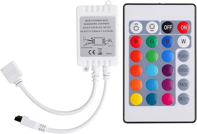 4 Key IR Remote Controller DC 12V 6A RGB LED Strip Light Dimmer Box for SMD 3528 5050 Lights