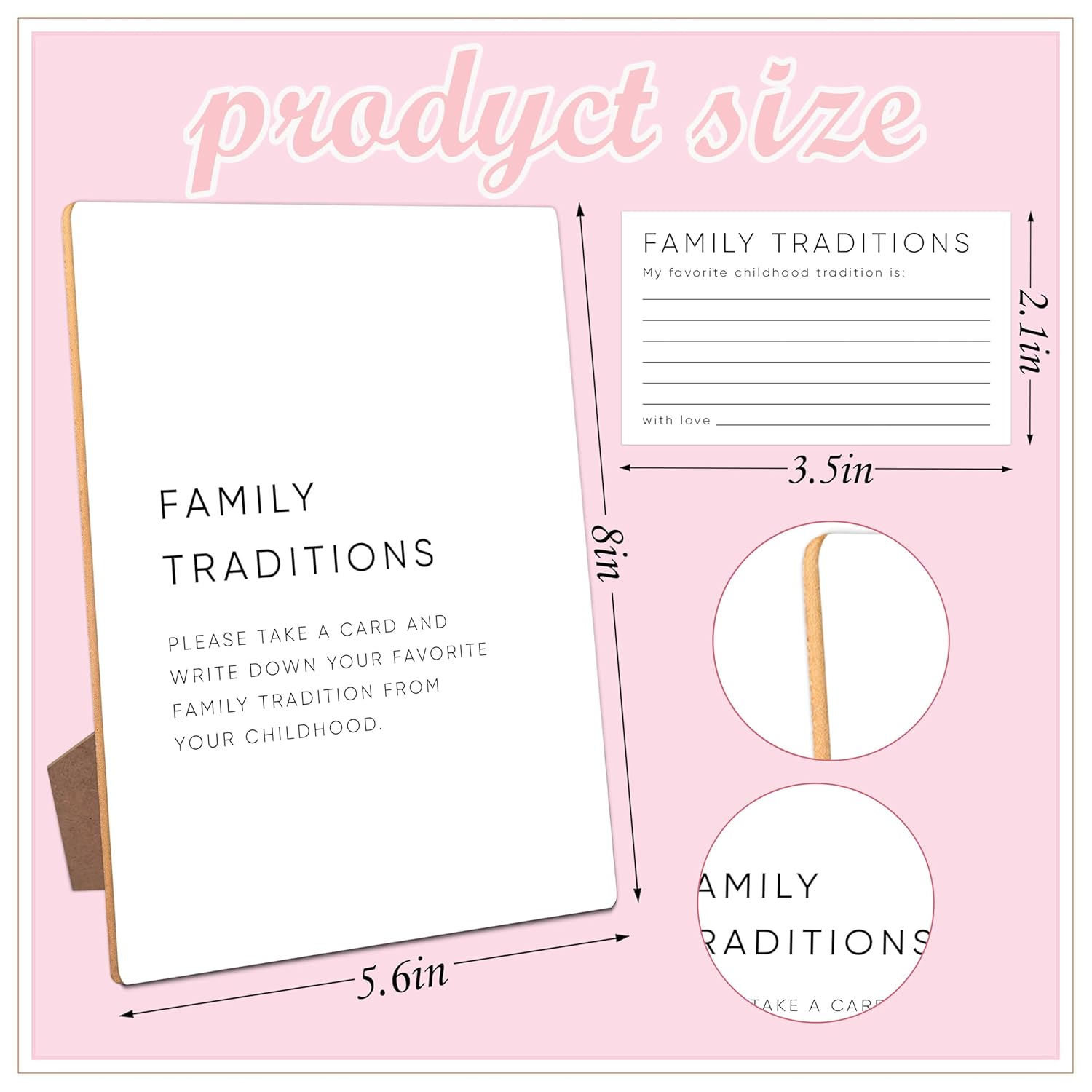 Family Traditions Baby Shower Games,Baby Shower Decorations,Baby Shower Signs,Gender Reveal Decorations,Baby Shower Bingo,1 Wooden Play Sign With Stand And 50 Party Cards Set
