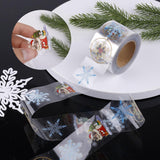 500Pcs 1.5In Clear Merry Christmas Stickers Roll, 4 Styles Foil Gold Round Snowflake Christmas Tree Pattern Present Decorative Labels Seals For Envelope Sealing Invitation Greeting Cards Gift Decor