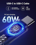 2 Pack 6FT 60W USB C to USB C Fast Charging Cable Braided Cord for iPhone Samsung CarPlay