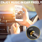 3.5Mm Auxiliary Audio Stereo Cable 25 Feet, Long Male To Male Aux Cord, Gold Plated Connectors, Ofc Core, Black Cable (With 5 Pcs Cable Ties) - 25Ft