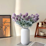 6Pcs Artificial Thistle Flowers, Faux Purple Thistle Spray Eryngo Flower Bouquet Long Stem Thistle Flower Arrangement For Wedding Home Party Decoration