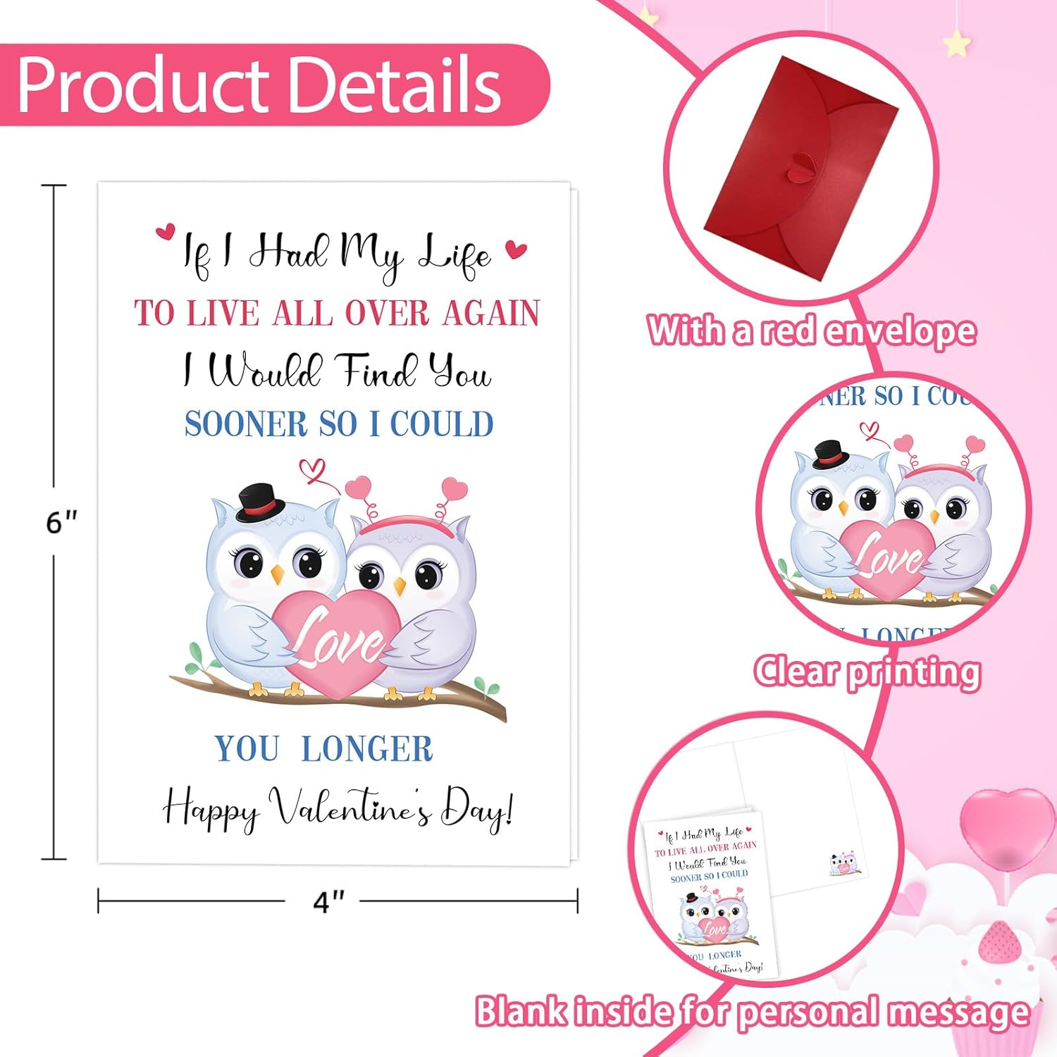 Eyinshen Romantic Valentine’S Day Card For Her Him Funny Valentines Day Cards For Girlfriend Boyfriend Happy Valentines Day Car For Men Women Valentines Day Cards With Envelopes Affectionate Gifts