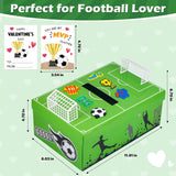Soccer Valentines Day Box And Cards For Kids Classroom School Exchange, Great Valentines Gifts Party Favors For Boys Girls (1 Soccer Field Box, 32 Valentine Cards, 1 Teacher Card)