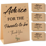 1 Advice Kraft Sign & 50 Kraft Advice Cards Set, Gender Neutral Baby Shower, Baby Showers Decorations, Baby Shower Games/156Kf