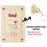 Happy Fathers Day Cards,Keyring Set,Handmade Wooden Greeting Cards With Display Stand,Wooden Thankyou Card,Father'S Day Card For Dad