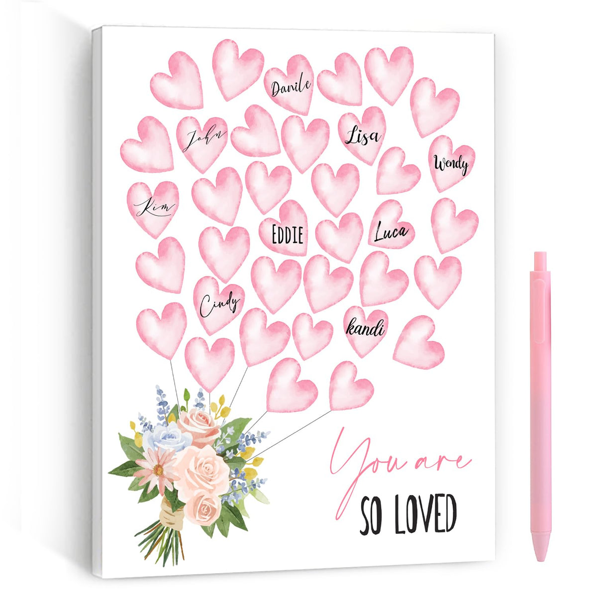 Wedding Party Decorations,Perfect Gift For Newlyweds, Themed Wall Decor With Balloons And Flowers, Romantic Gift For Couples, Ideal For Home Decoration And Wedding Guest Books