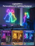 N1 AI Smart RGB Rope Lights 9.84FT Wi Fi Bluetooth LED Strip Lights with Music Sync Voice Control App