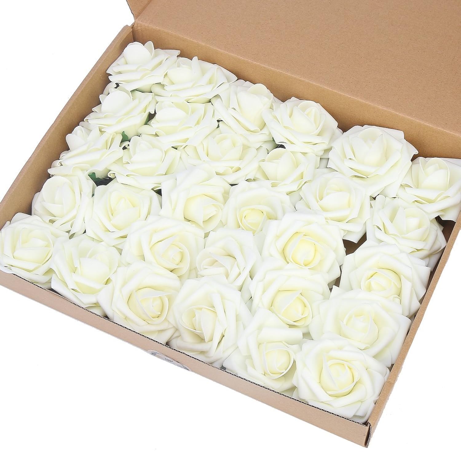 60 Pcs Artificial Flower Rose Artificial Roses For Diy Bouquets Wedding Party Baby Shower Home Decor