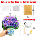 Violets Bouquet Pop Up Cards,Flower 3D Greeting Card With Envelope For Any Occasion, Birthday, Mother'S Day, Anniversary, Valentines Day, Flower Cards For Friends