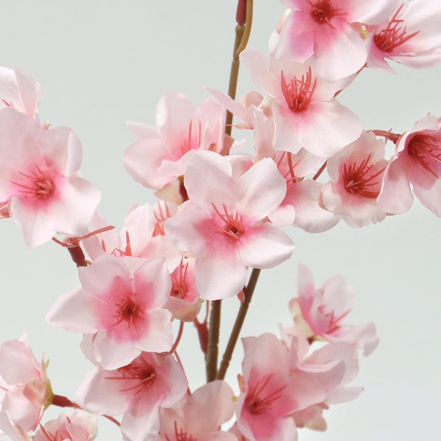 6Pcs Artificial Cherry Blossom Flowers, Pink Faux Peach Blossom Branches Stems Silk Fake Flowers 15.7’’ For Home Kitchen Wedding Party Diy Garden Decorations