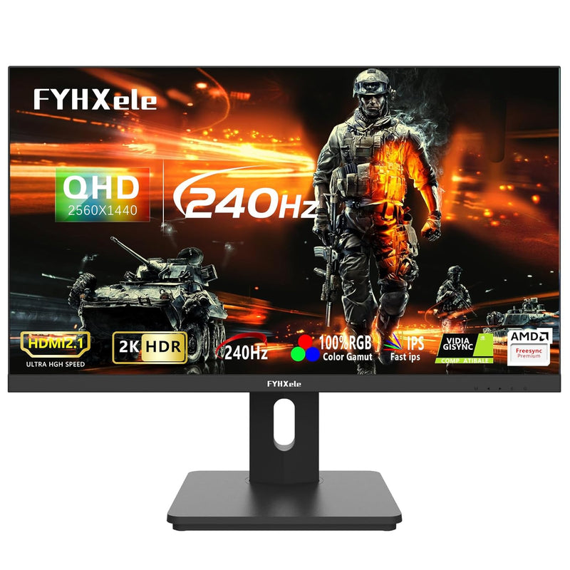 240Hz Gaming Monitor, 27 Inch Qhd 2560X1440P Ips Computer Monitor, 1Ms, Vesa M