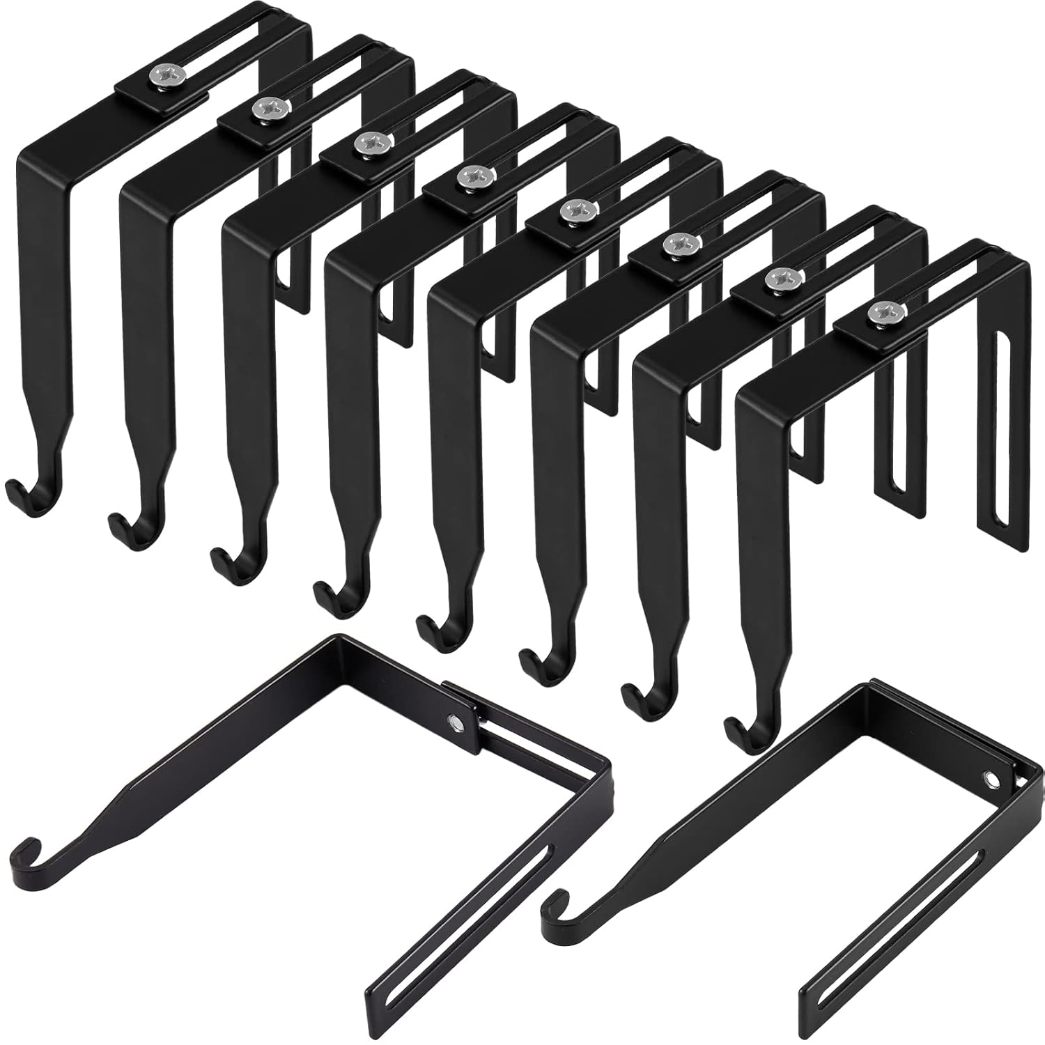 8 Pcs Adjustable Cubicle Hanger Universal Partition Metal Cubicle Hooks Door Hanger, Adjusted To Fit Panels With 1 3/8 Inch To 3 1/2 Inch Thickness For Office Whiteboard (Black)