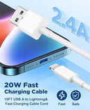 15FT MFi Certified Lightning Cable 2.4A Fast Charging Cord for iPhone 14 13 12 11 X XR XS