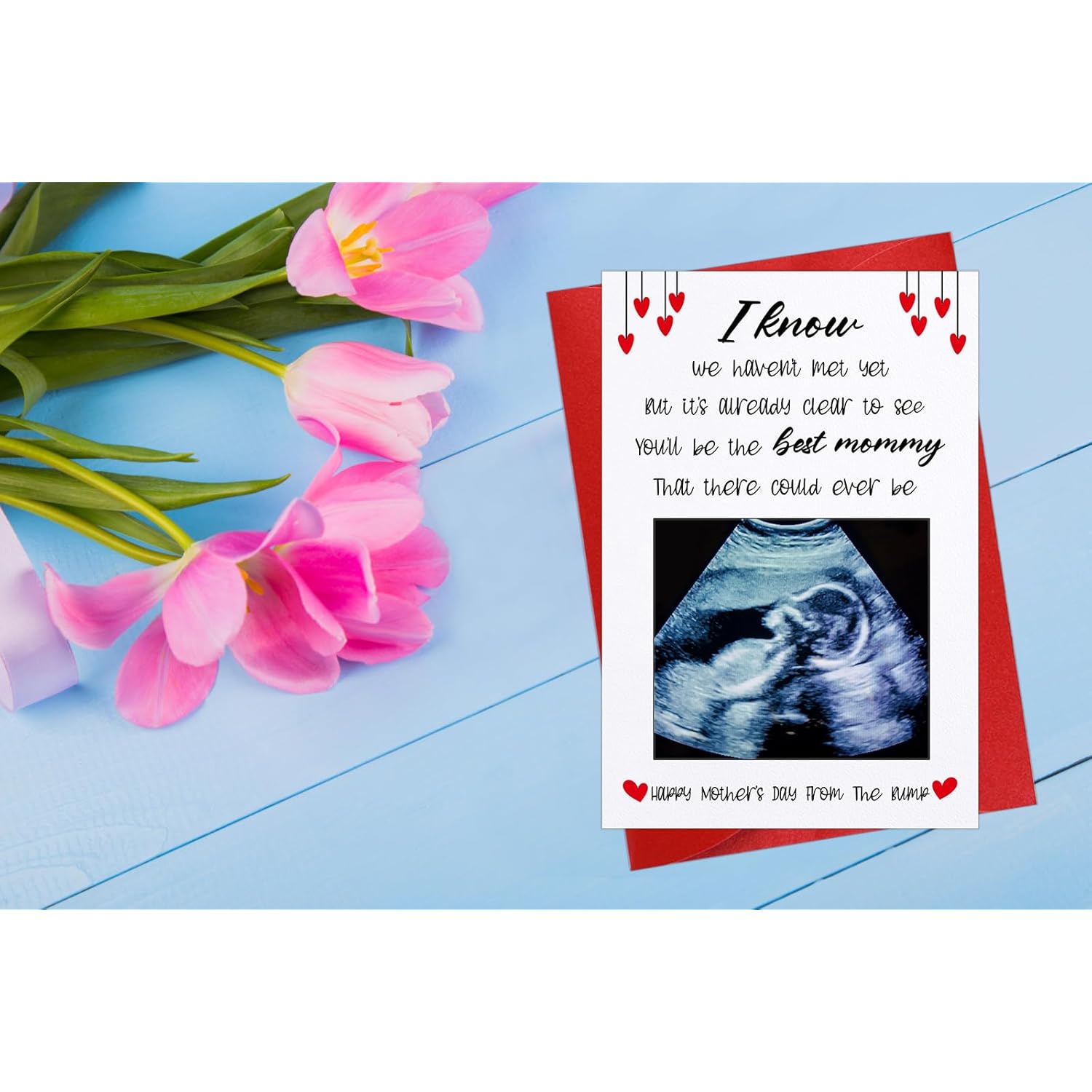 Mom To Be Mothers Day Card - Happy First Mothers Day Card With Envelope Photo Insert First Time Gift From The Bump Pregnancy Photo Gift For Expecting Mom Pregnant Daughter Women