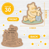 30Pcs Winnie Baby Shower Games-Pooh Baby Shower Party Games-Bear Baby Shower Decorations-Gifts For Mommy To Be-Baby Shower Advice Cards
