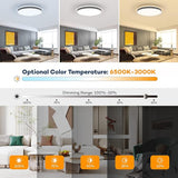 12 Inch Dimmable LED Ceiling Light with Remote 3000K-6500K Ultra Thin Flush Mount