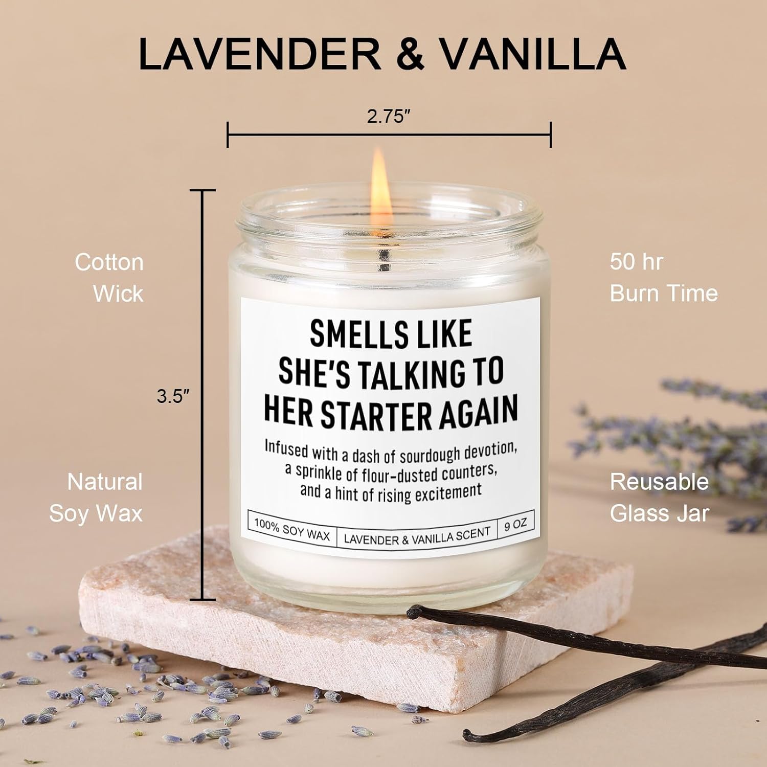 Funny Sourdough Starter Candle, Sourdough Gifts, Unique Baking Gifts For Women Who Love To Bake, Bread Bakers & Lovers, Sour Dough & Baking Accessories, Birthday, Christmas Presents For Baker