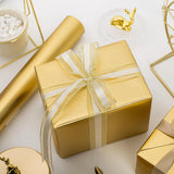 Mini Wrapping Paper Roll-46.8 Sqft. Matte Gold Solid Color For Birthday, Christmas, Wedding, Baby Shower, Holiday, Bridal Shower-17In X 33Ft