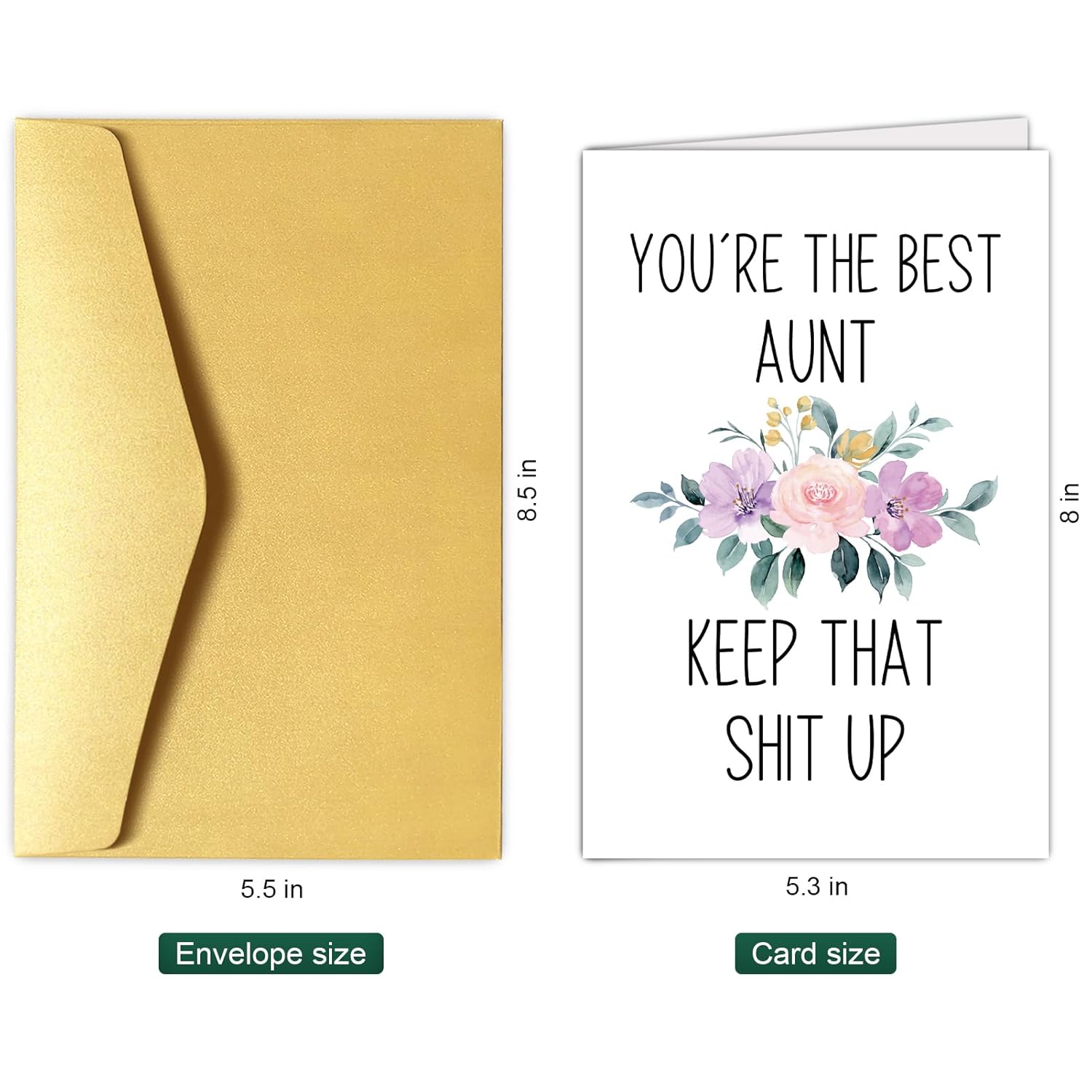 Funny Aunt Mother'S Day Card Gift, Mothers Day Card For Aunt Auntie, Aunt Birthday Card From Niece Nephew, Thinking Of You Aunt Card, You'Re The Best Aunt Card