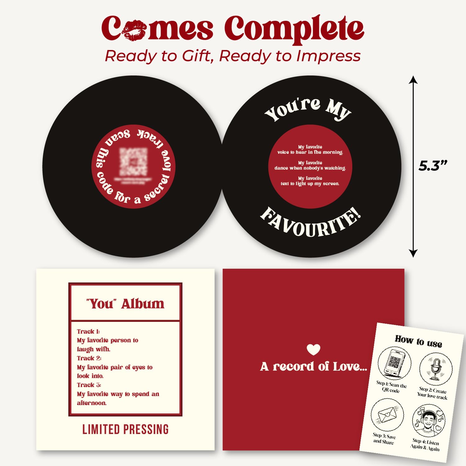 Anniversary Card With Voice Message, Record Anniversary Card With Private Online Page For Audio & Photos For Boy Boyfriend, Unique Love Card For Girlfriend, Romantic Cards For Husband, Valentines Day Gifts For Wife
