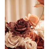 Artificial Flowers Combo Box Set 16Pcs Fake Rose Silk Flower With Stem For Diy Wedding Bouquets Centerpieces Baby Shower Party Home Fall Decoration (Gradient Burnt Orange)