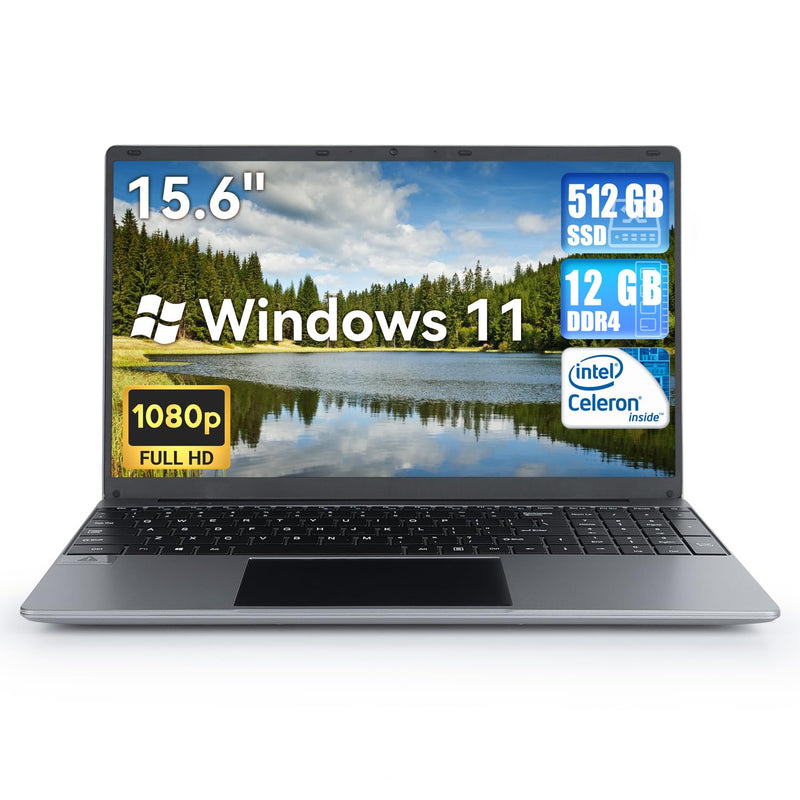 Laptop Computer 15.6''1080P Ips Full Hd Laptop,12Gb Ddr4 512Gb Ssd Quad-Core I